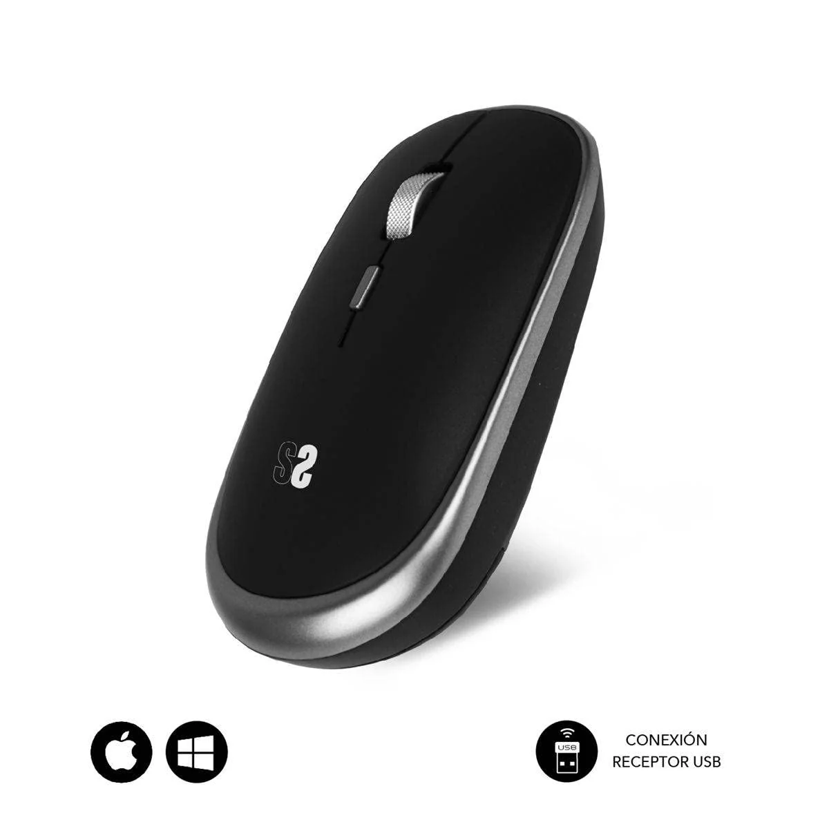 Rato Subblim Wireless Mini 1600 DPI Silent Click Cinzento Espacial - Imagem 2