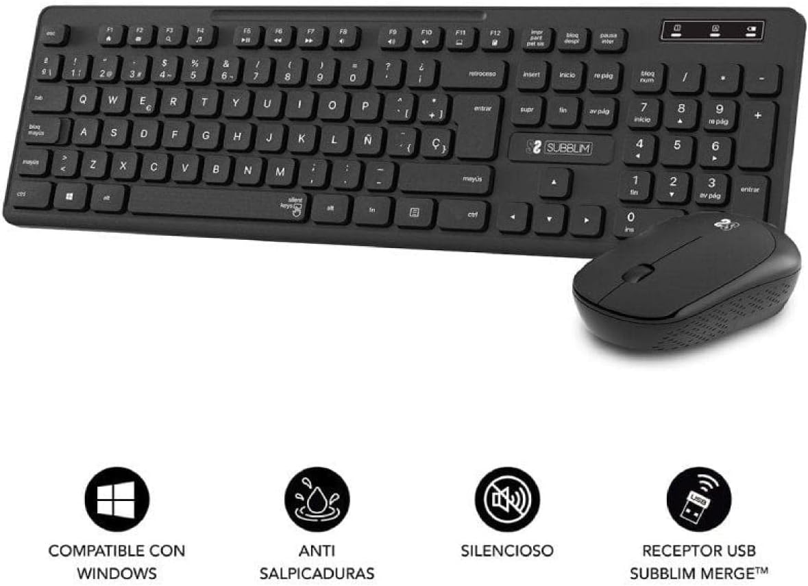 Teclado e Rato Sem Fios Subblim Combo Business Slim CSSW10 - Imagem 5
