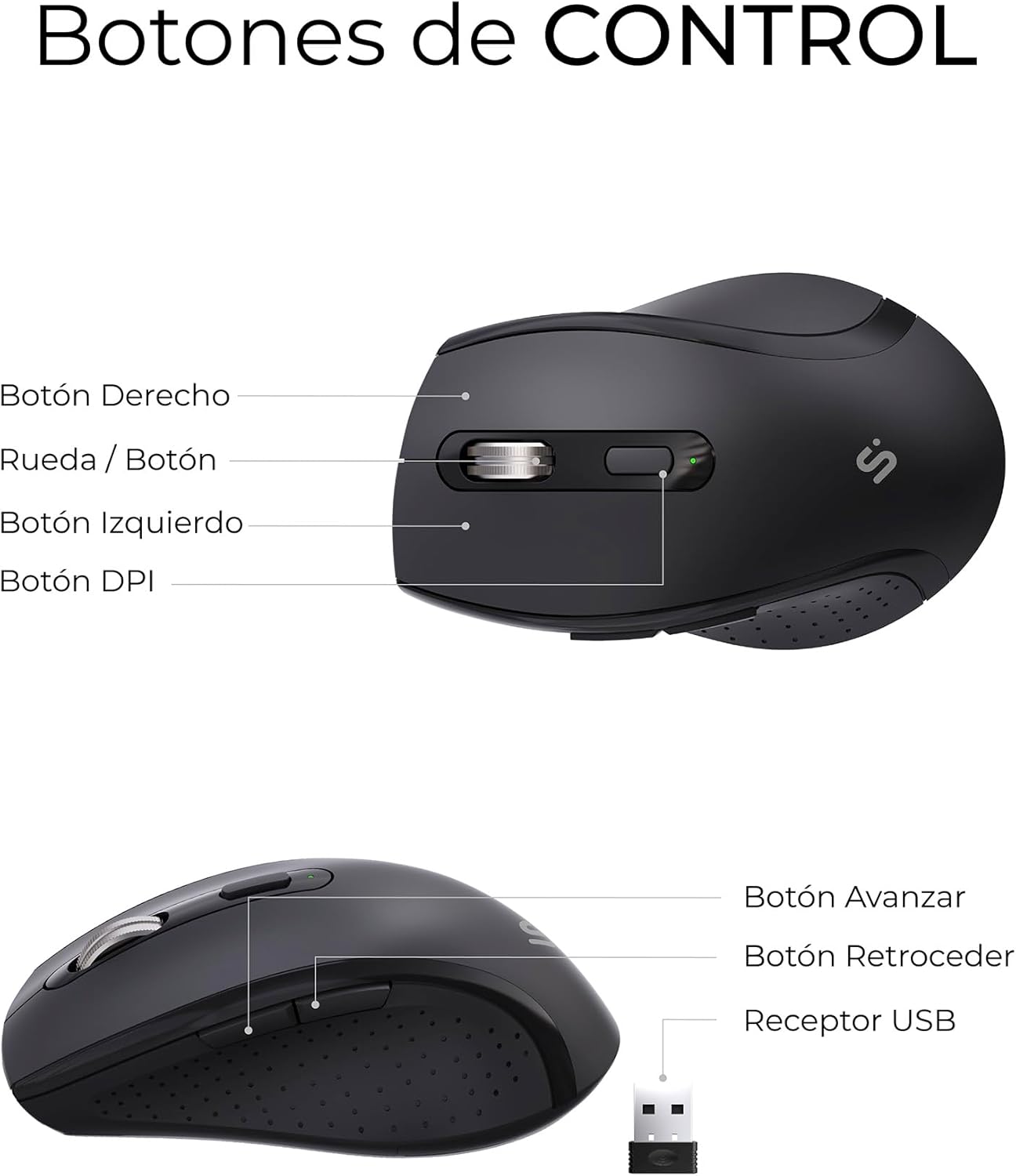 Teclado e Rato Sem Fios Subblim Combo Dual Office Prowave/ Preto - Imagem 7