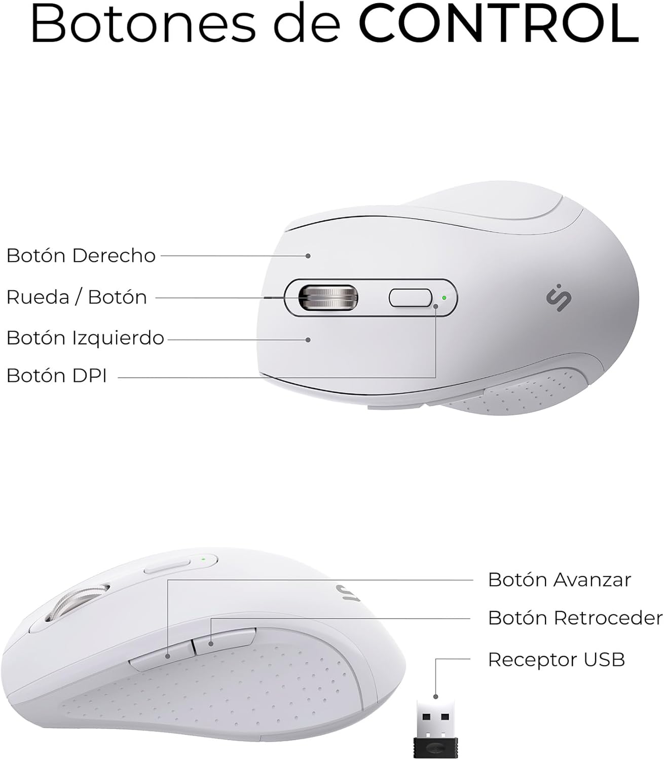 Teclado e Rato Sem Fios Subblim Combo Dual Office Prowave/ Branco - Imagem 7