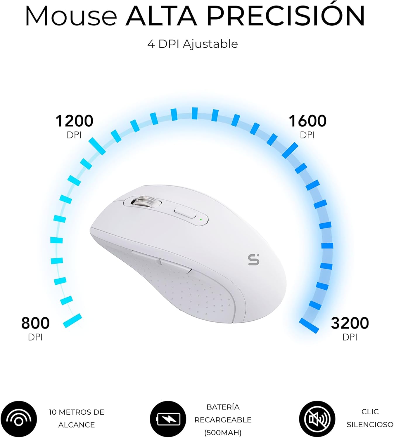 Teclado e Rato Sem Fios Subblim Combo Dual Office Prowave/ Branco - Imagem 6