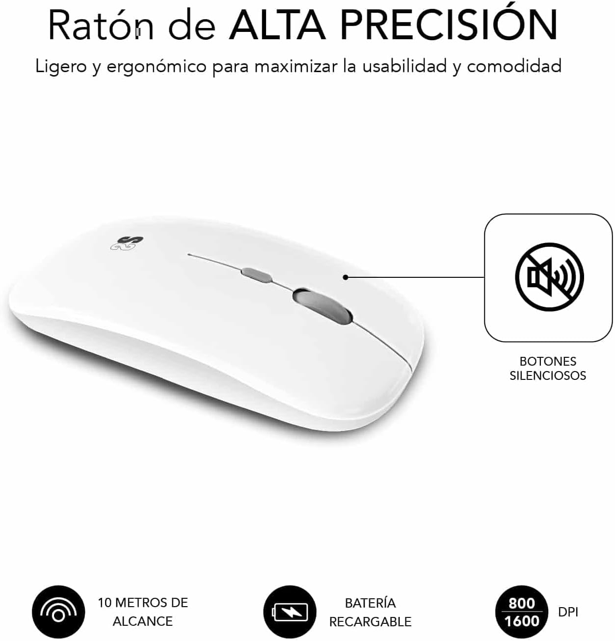 Teclado e Rato Sem Fios Subblim OCO010 Combo Multidispositivo Compacto/ Prata - Imagem 7