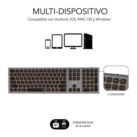 Teclado Sem Fios Subblim Master/ Cinzento e Preto - Imagem 3