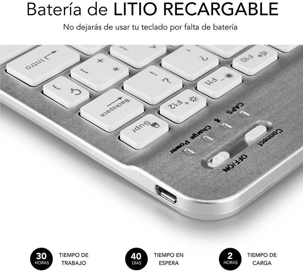 Teclado Compacto Sem Fios por Bluetooth Subblim Smart/ Prata - Imagem 5
