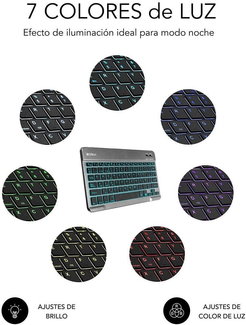 Teclado Compacto Sem Fios por Bluetooth Subblim Smart Backlit / Cinzento - Imagem 7