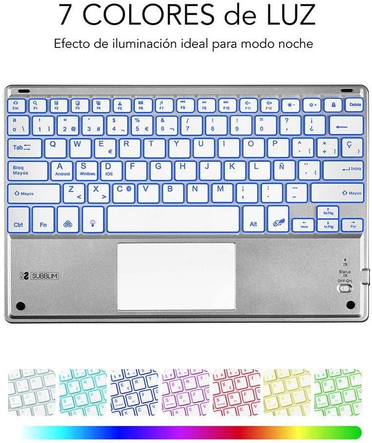 Teclado Compacto Sem Fios Bluetooth Subblim SMBT50/ Prata - Imagem 6