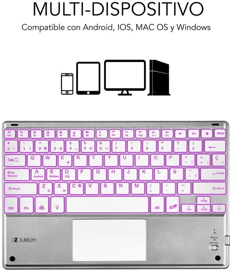 Teclado Compacto Sem Fios Bluetooth Subblim SMBT50/ Prata - Imagem 3
