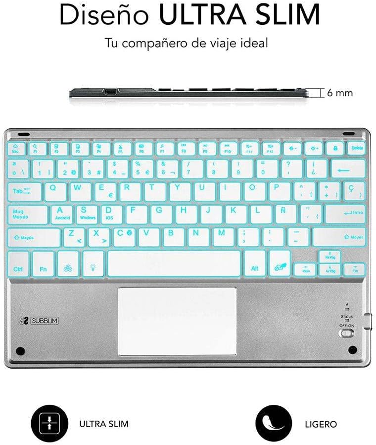 Teclado Compacto Sem Fios Bluetooth Subblim SMBT50/ Prata - Imagem 4