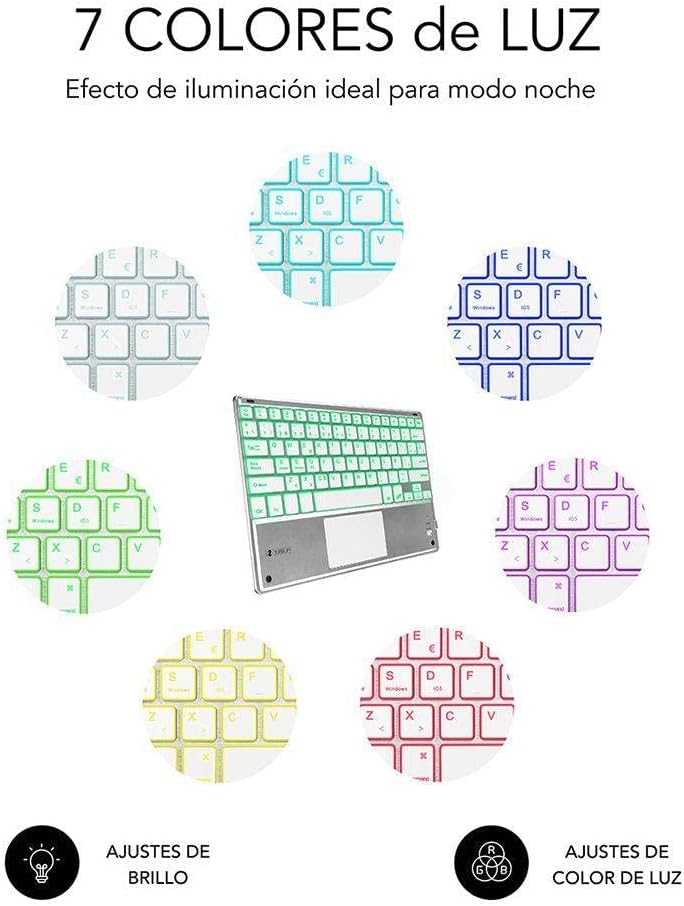 Teclado Compacto Sem Fios Bluetooth Subblim SMBT50/ Prata - Imagem 7