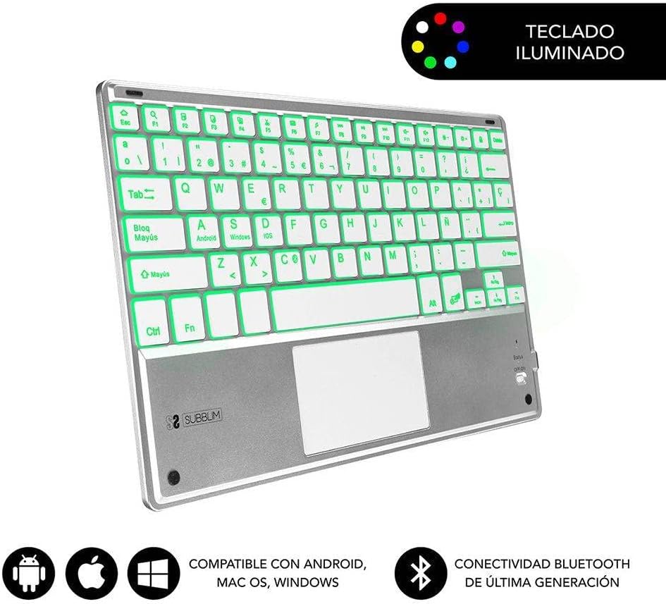 Teclado Compacto Sem Fios Bluetooth Subblim SMBT50/ Prata - Imagem 2