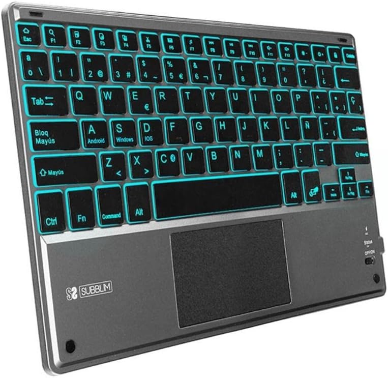 Teclado Compacto Sem Fios por Bluetooth Subblim Touchpad Smart Retroiluminado/ Cinzento