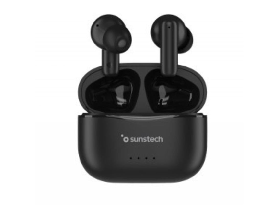 Auscultadores Bluetooth Sunstech WAVEPODSBK com estojo de carregamento/ Autonomia 4.5h/ Pretos