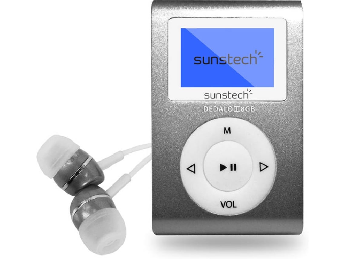 Reprodutor MP3 Sunstech Dedalo III/ 8GB/ Rádio FM/ Cinzento