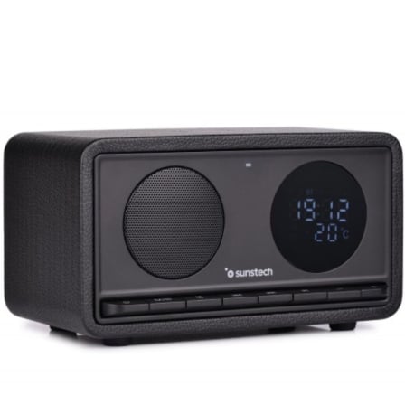 Rádio Portátil e Coluna Sunstech RPBT460 Bluetooth 10W RMS Carregamento Sem Fios 15W Preto - Imagem 2
