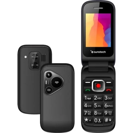Telemóvel Sunstech CELT24 4G 2.4" Dual SIM Botão SOS para Idosos Preto