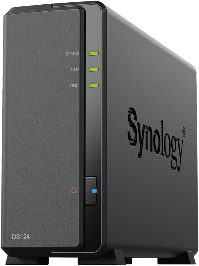 NAS Synology Diskstation DS124/ 1 Baía 3.5"- 2.5"/ 1GB DDR4/ Formato Torre