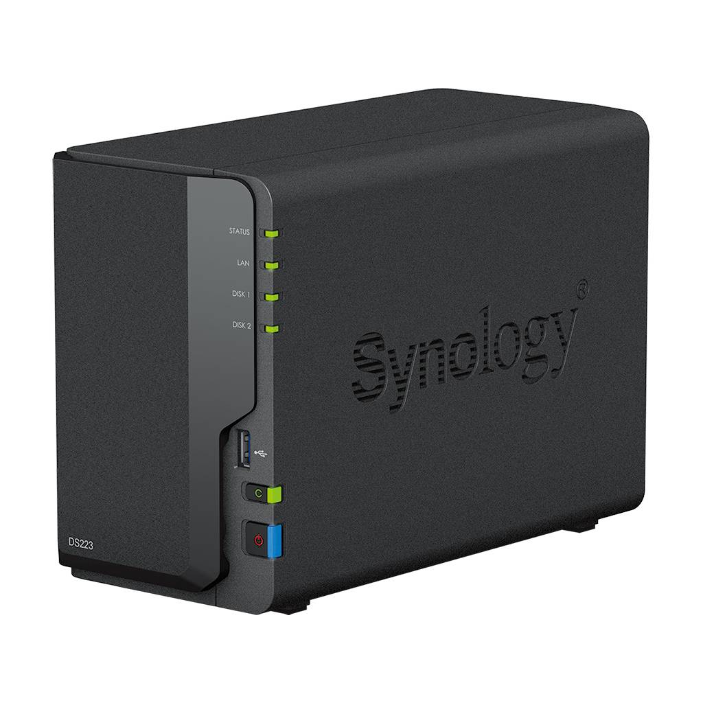 NAS Synology Diskstation DS223/ 2 Baías 3.5"- 2.5"/ 2GB DDR4/ Formato Torre