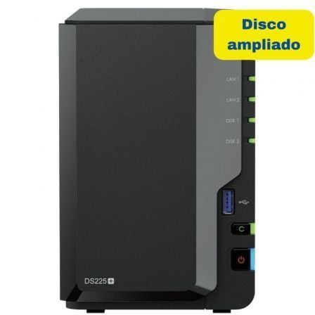 NAS Synology Diskstation DS225+/ 2 Baías 3.5"- 2.5"/ 2GB DDR4/ 8TB/ Formato Torre