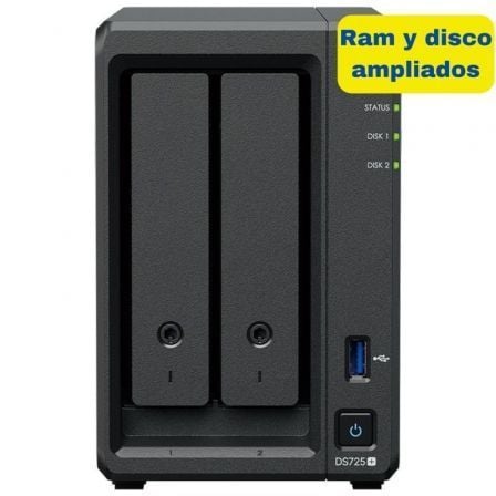 NAS Synology Diskstation DS725+/ 2 Baías 3.5"- 2.5"/ 8GB DDR4/ 8TB/ Formato Torre