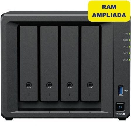 NAS Synology Diskstation DS925+/ 4 Baías 3.5"- 2.5"/ 8GB DDR4/ Formato Torre