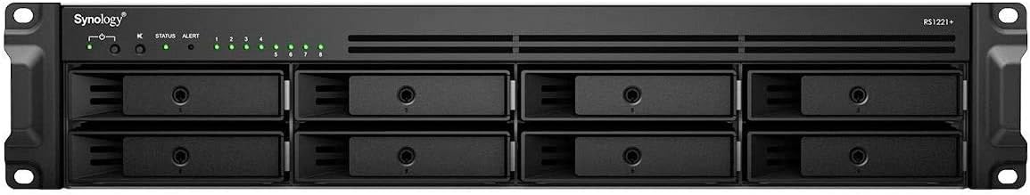 NAS Synology RackStation RS1221+ / 8 Baías 3.5"-2.5" / 4GB DDR4 / Formato Rack