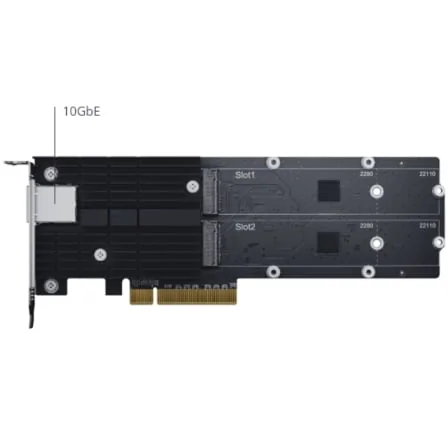 Placa de Expansão Synology E10M20-T1 Rede 10GbE e Adaptador 2 Slots SSD NVMe M.2 - Imagem 2