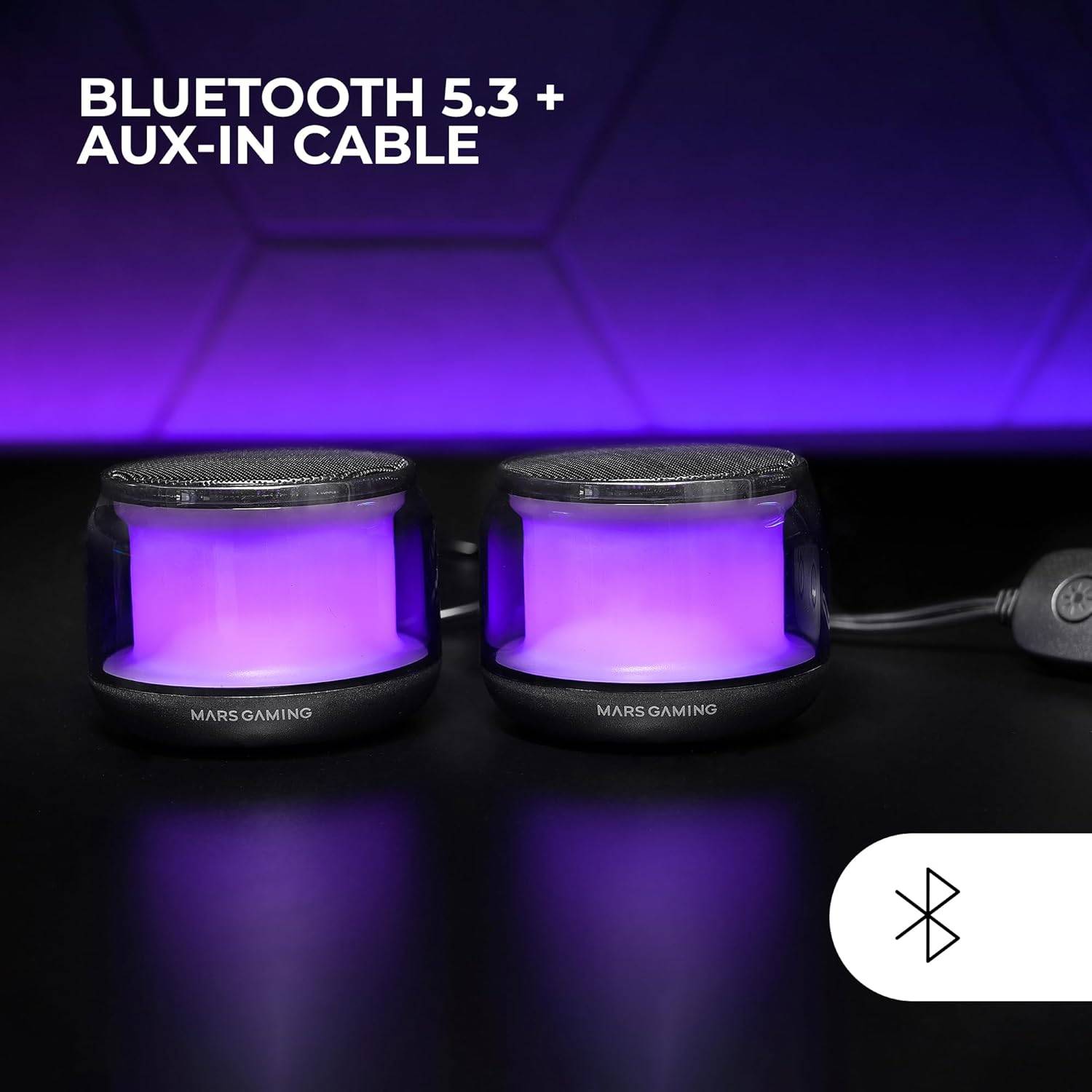 Altifalantes com Bluetooth Mars Gaming MS-AURA/ 15W/ 2.0/ Pretos - Imagem 4