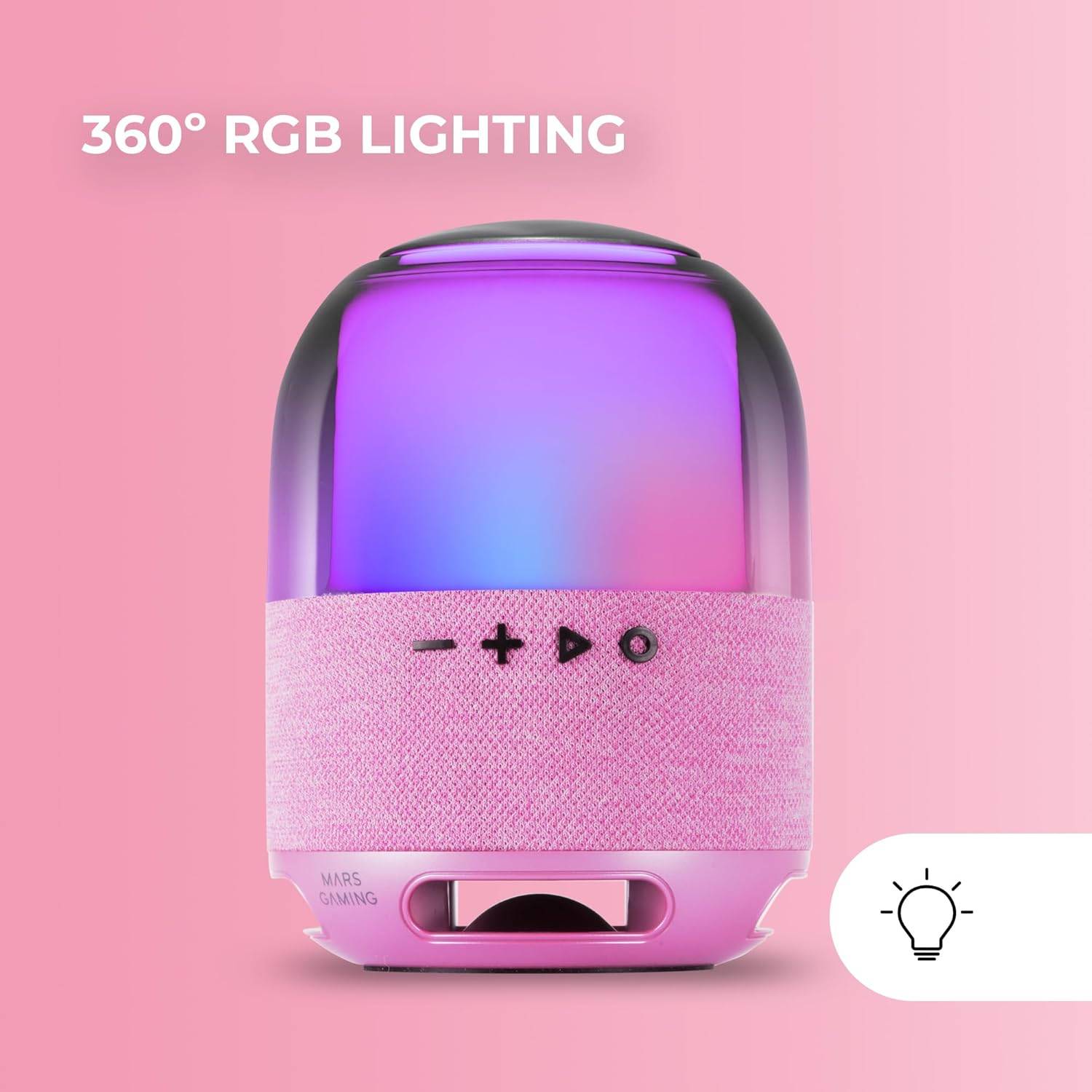 Altifalante com Bluetooth Mars Gaming MS-FLOW/ 15W/ 1.0/ Rosa - Imagem 4