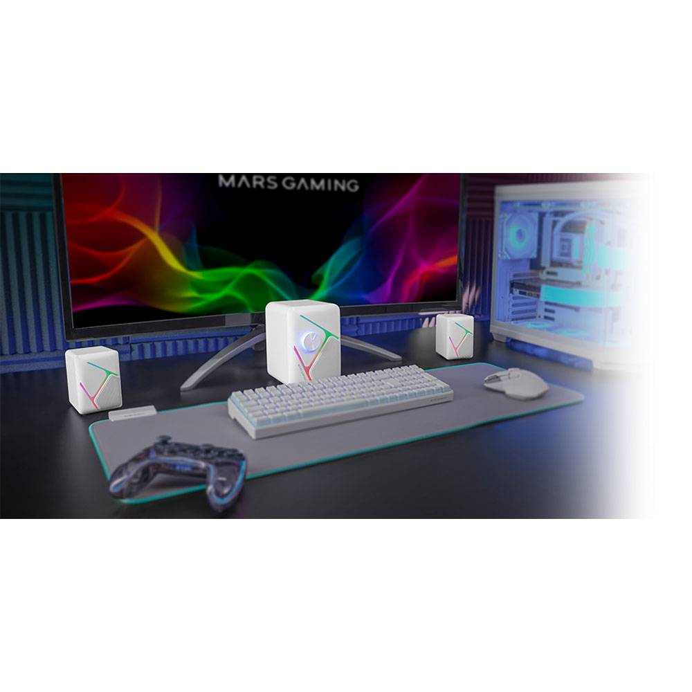 Altifalantes Mars Gaming MS-H21/ 35W/ 2.1/ Brancos - Imagem 4