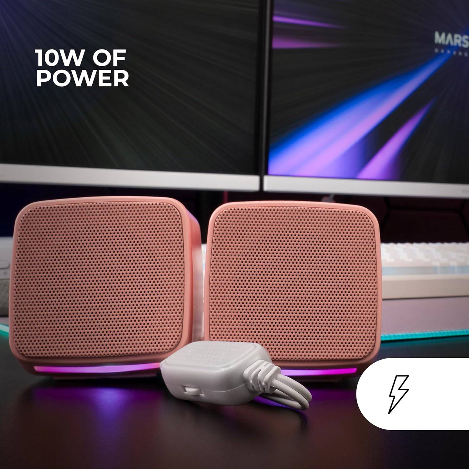 Colunas Mars Gaming MS-PRO/ 10W/ 1.0/ Rosa - Imagem 2