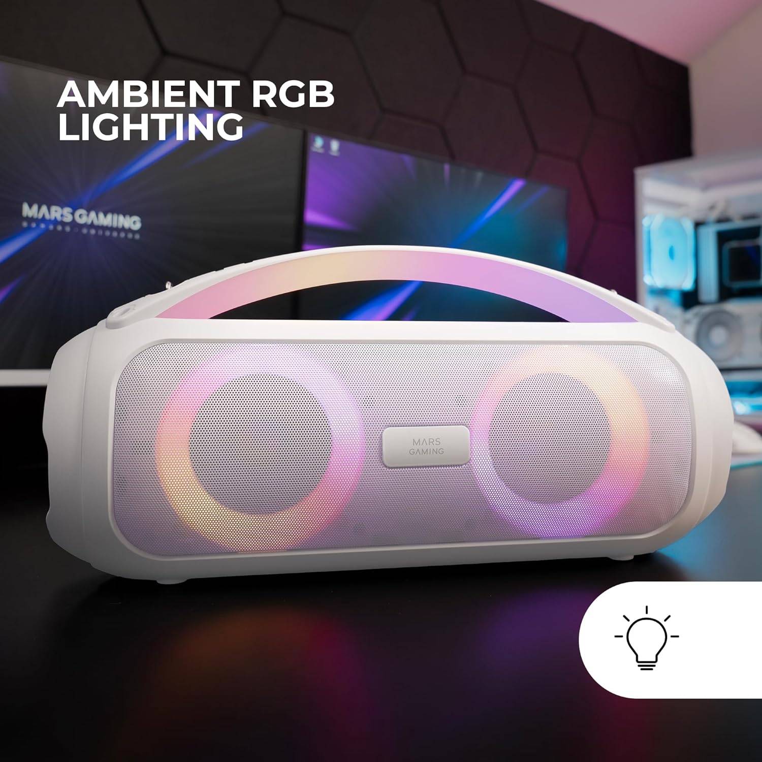 Coluna com Bluetooth Mars Gaming MS-PULSE/ 50W RMS/ 2.0/ Branco - Imagem 5