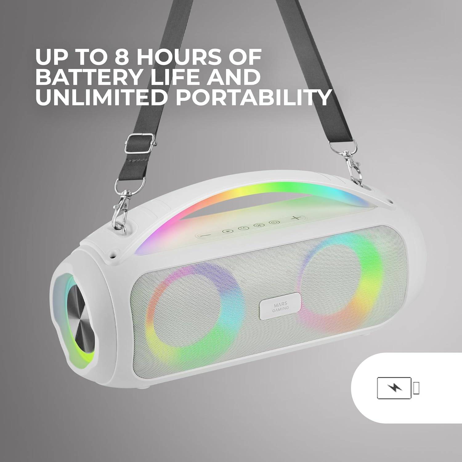 Coluna com Bluetooth Mars Gaming MS-PULSE/ 50W RMS/ 2.0/ Branco - Imagem 4