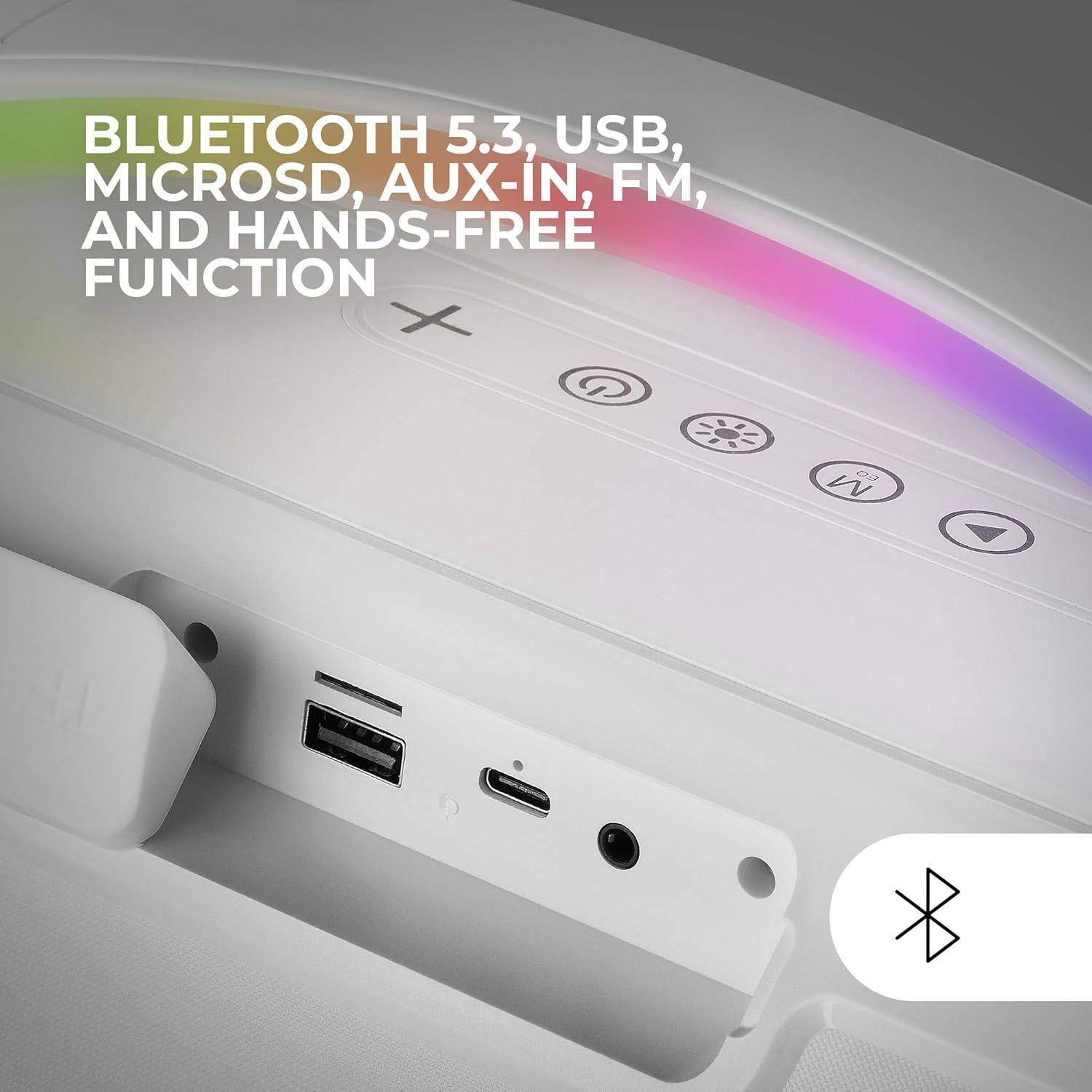 Coluna com Bluetooth Mars Gaming MS-PULSE/ 50W RMS/ 2.0/ Branco - Imagem 3