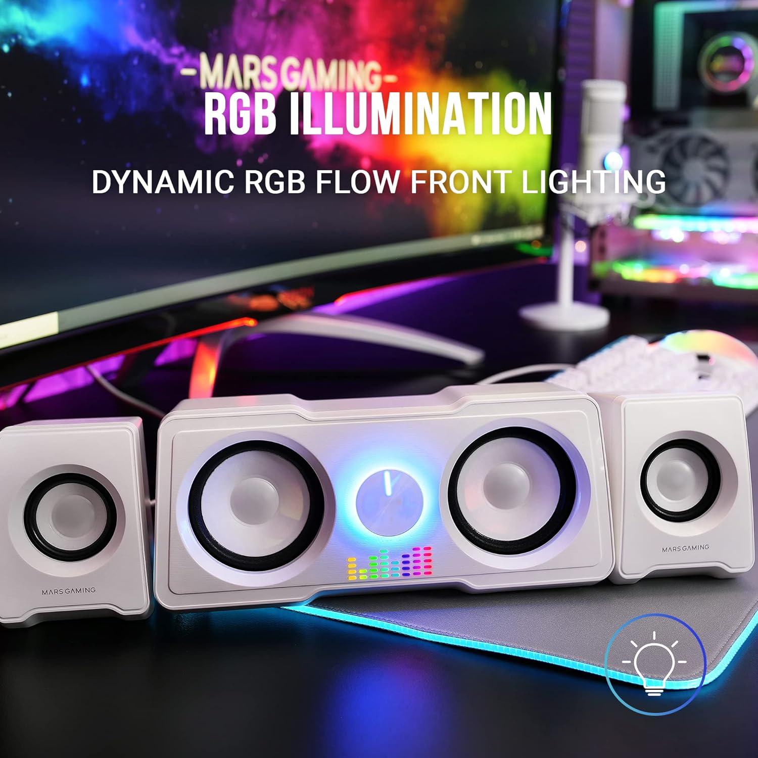 Colunas Mars Gaming MS22W/ 35W/ 2.2/ Brancas - Imagem 2