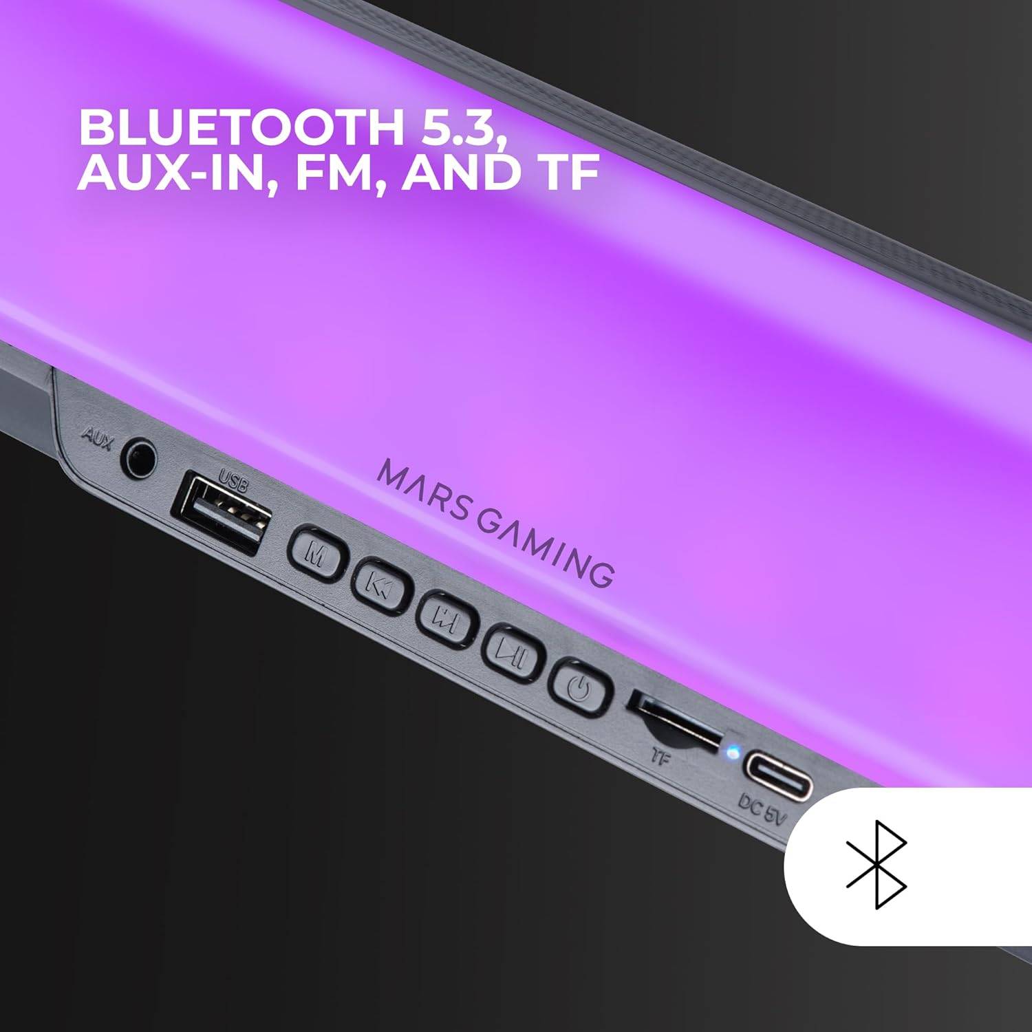 Barra de Som com Bluetooth Mars Gaming MSB-ORB/ 20W/ 2.0/ Preta - Imagem 4