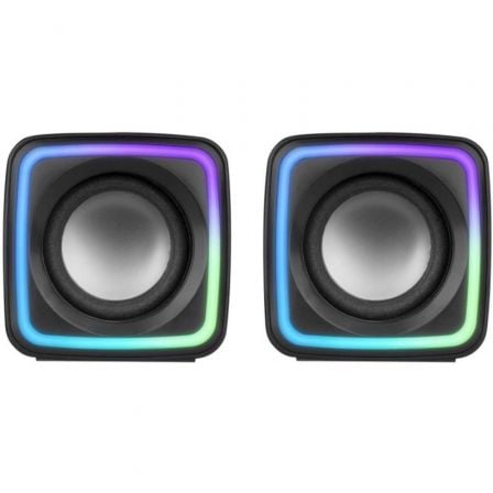 Colunas Mars Gaming MSCUBE 8W RGB Processador DSP Jack 3.5mm USB Pretas - Imagem 2