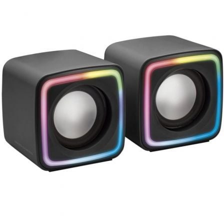 Colunas Mars Gaming MSCUBE 8W RGB Processador DSP Jack 3.5mm USB Pretas