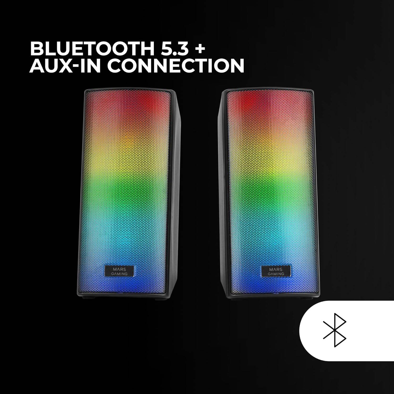 Altifalantes com Bluetooth Mars Gaming MSRGB2/ 15W/ 2.0/ Pretos - Imagem 3