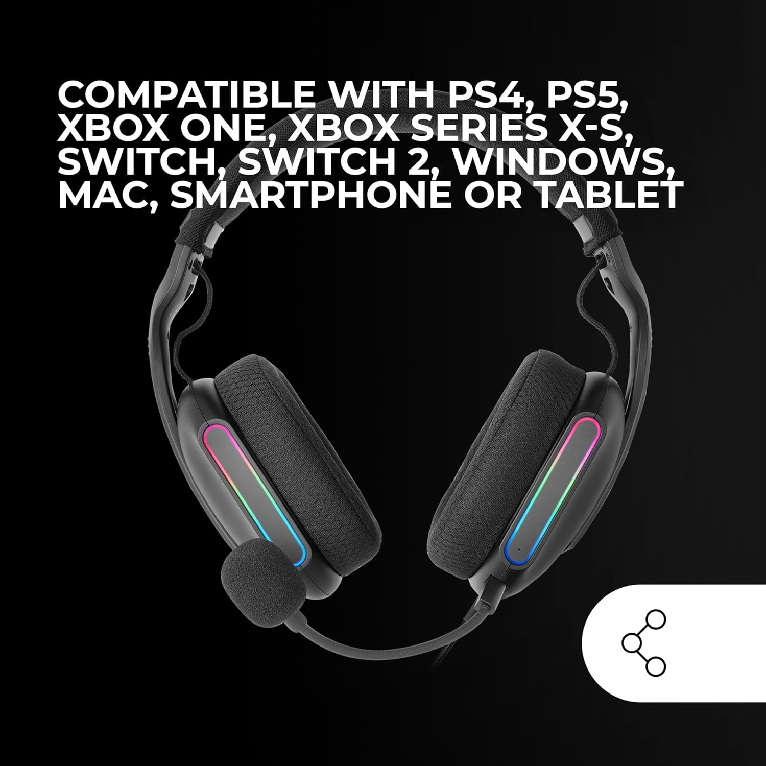 Auscultadores Gaming com Microfone Mars Gaming MH-PRO/ Jack 3.5/ USB/ Pretos - Imagem 5