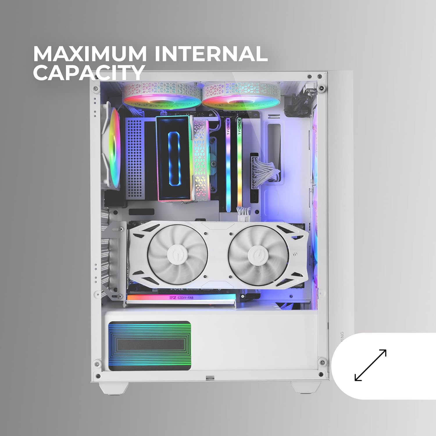 Caixa Gaming Semitorre Mars Gaming MC-AIR/ Branca - Imagem 5