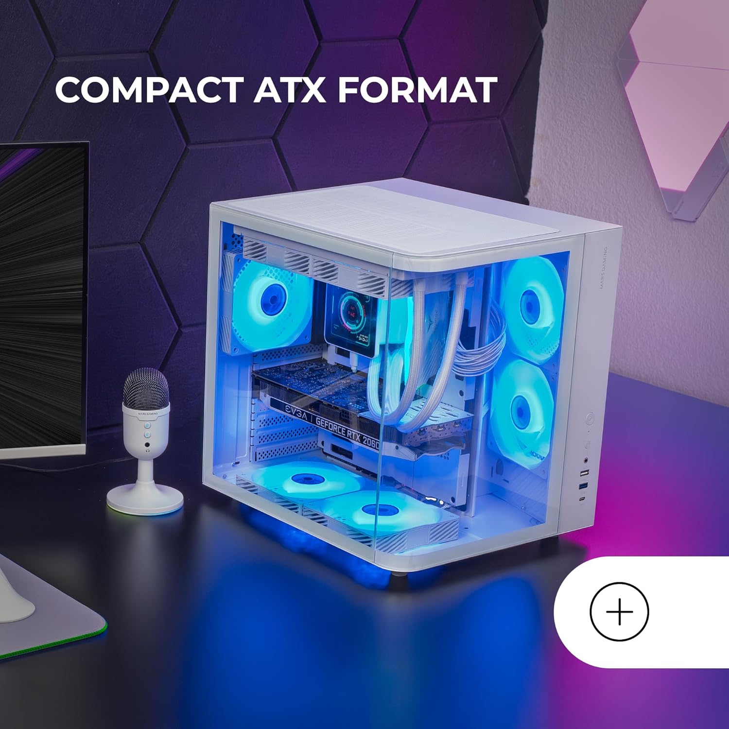 Caixa Gaming Semitorre Mars Gaming MC-CURV/ Branca - Imagem 4