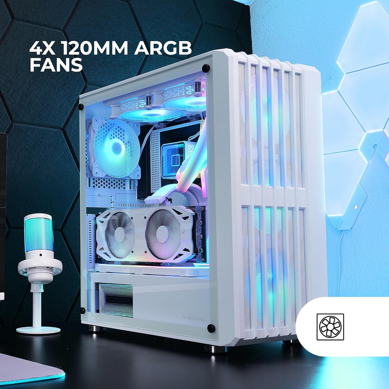 Caixa Gaming Semitorre Mars Gaming MC-VAULT/ Branca - Imagem 4