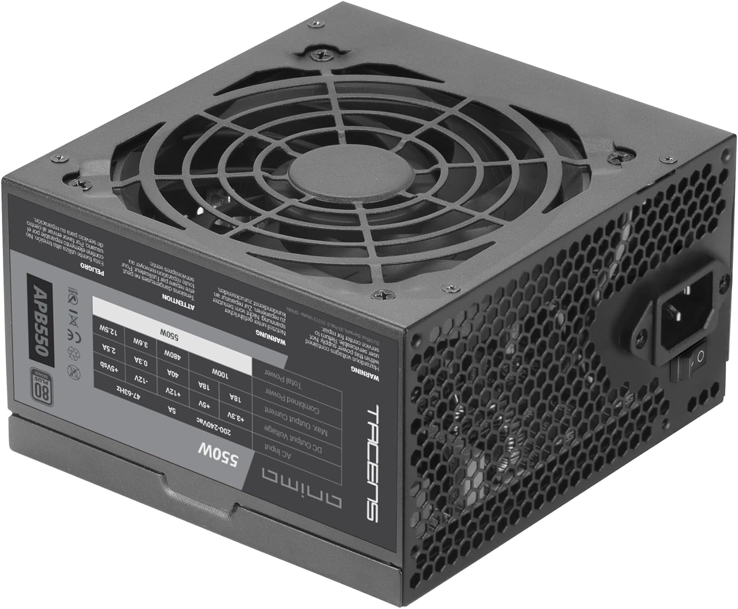 Fonte de Alimentação Anima APB550/ 550W/ Ventoinha 12cm/ 80 Plus Bronze