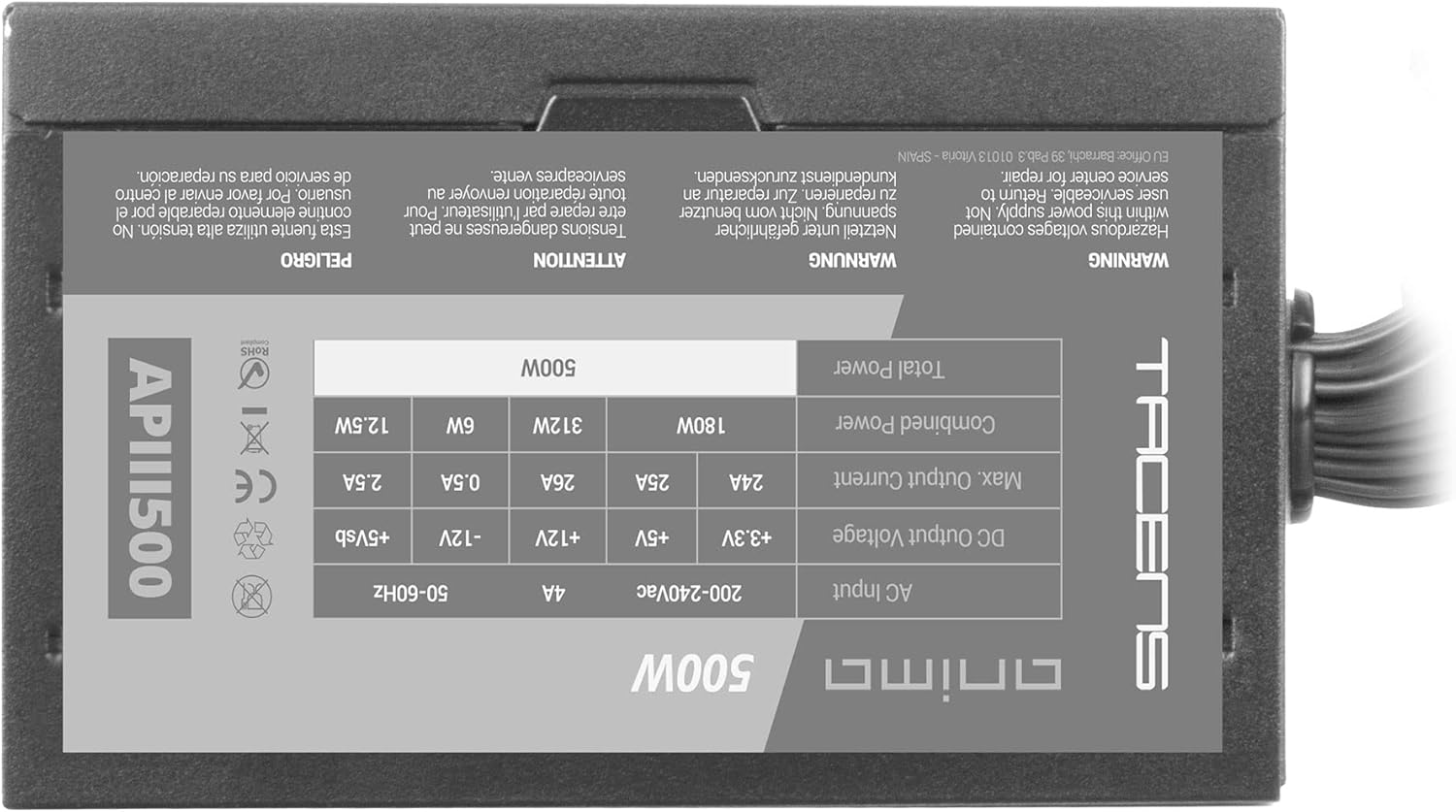 Fonte de Alimentação Anima APIII500/ 500W/ Ventilador 12cm - Imagem 4