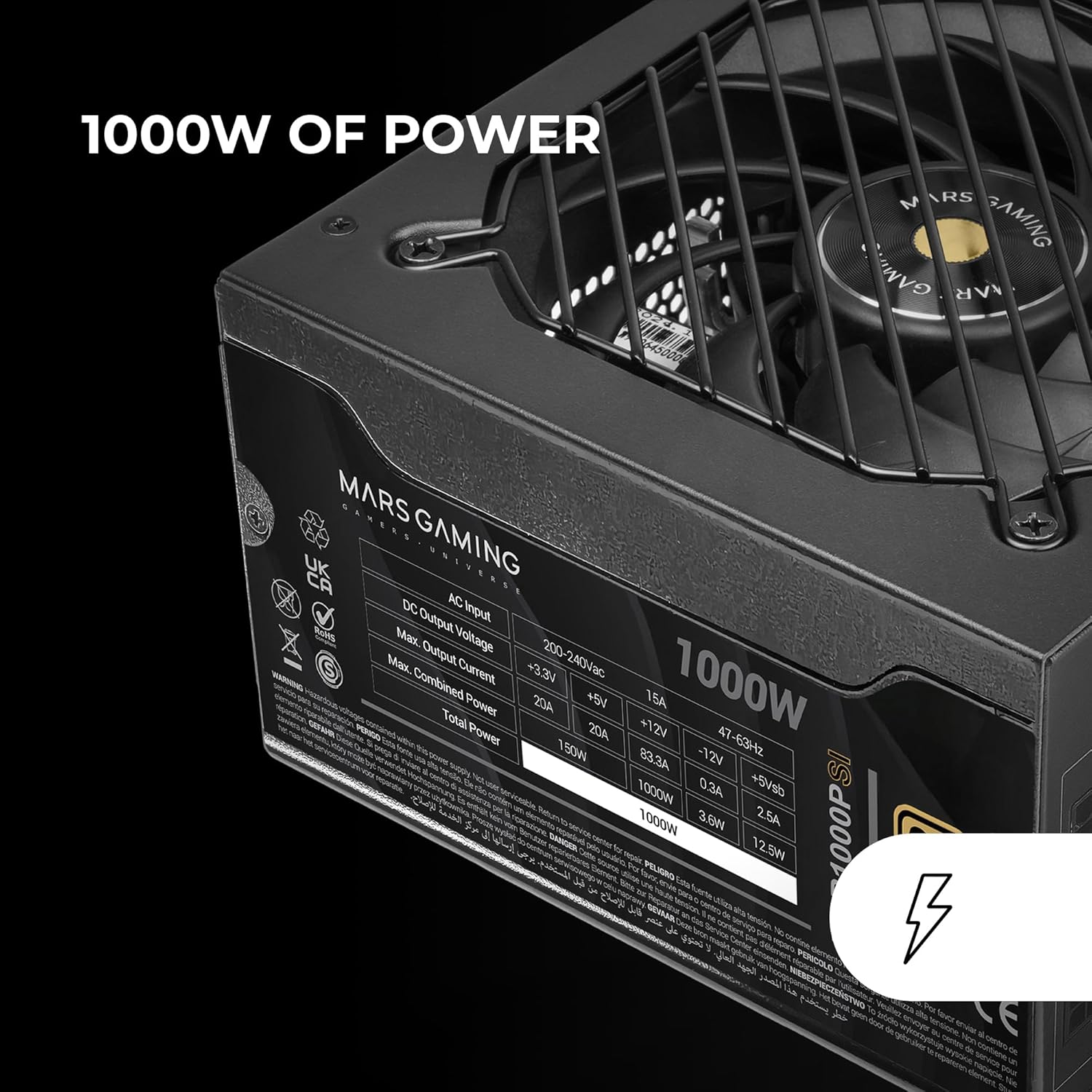 Fonte de Alimentação Mars Gaming MPB1000PSI/ 1000W/ Ventilador 14cm/ 80 Plus Gold - Imagem 2