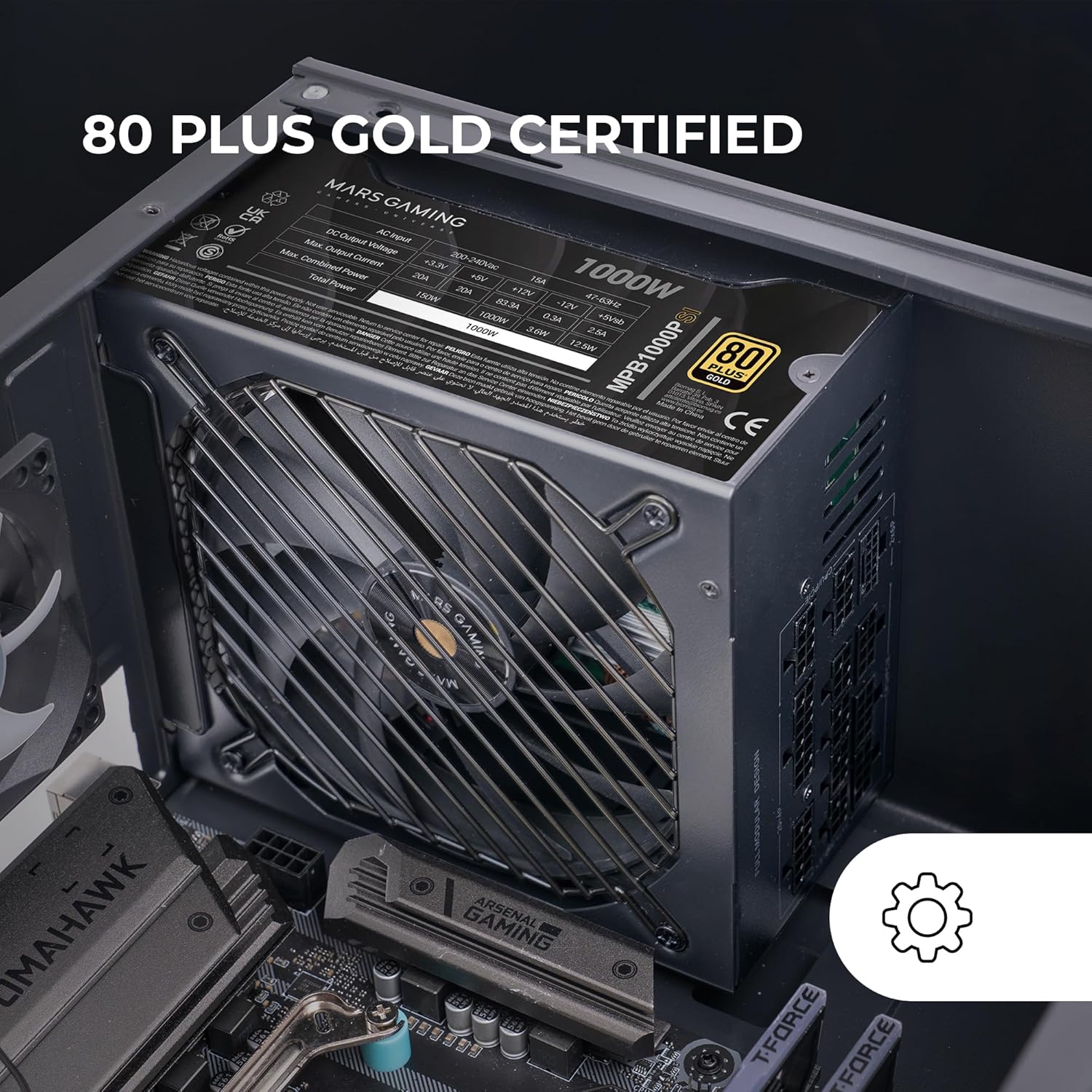 Fonte de Alimentação Mars Gaming MPB1000PSI/ 1000W/ Ventilador 14cm/ 80 Plus Gold - Imagem 3