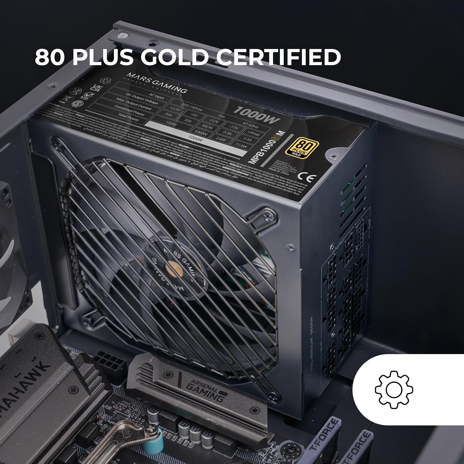 Fonte de Alimentação Mars Gaming MPB1000SIM/ 1000W/ Ventoinha 14cm/ 80 Plus Gold - Imagem 5