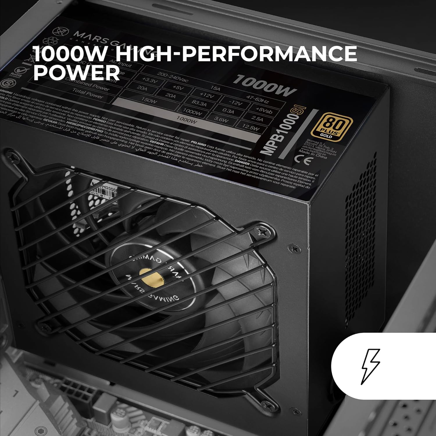 Fonte de Alimentação Mars Gaming MPB1000SI/ 1000W/ Ventilador 14cm/ 80 Plus Gold - Imagem 2