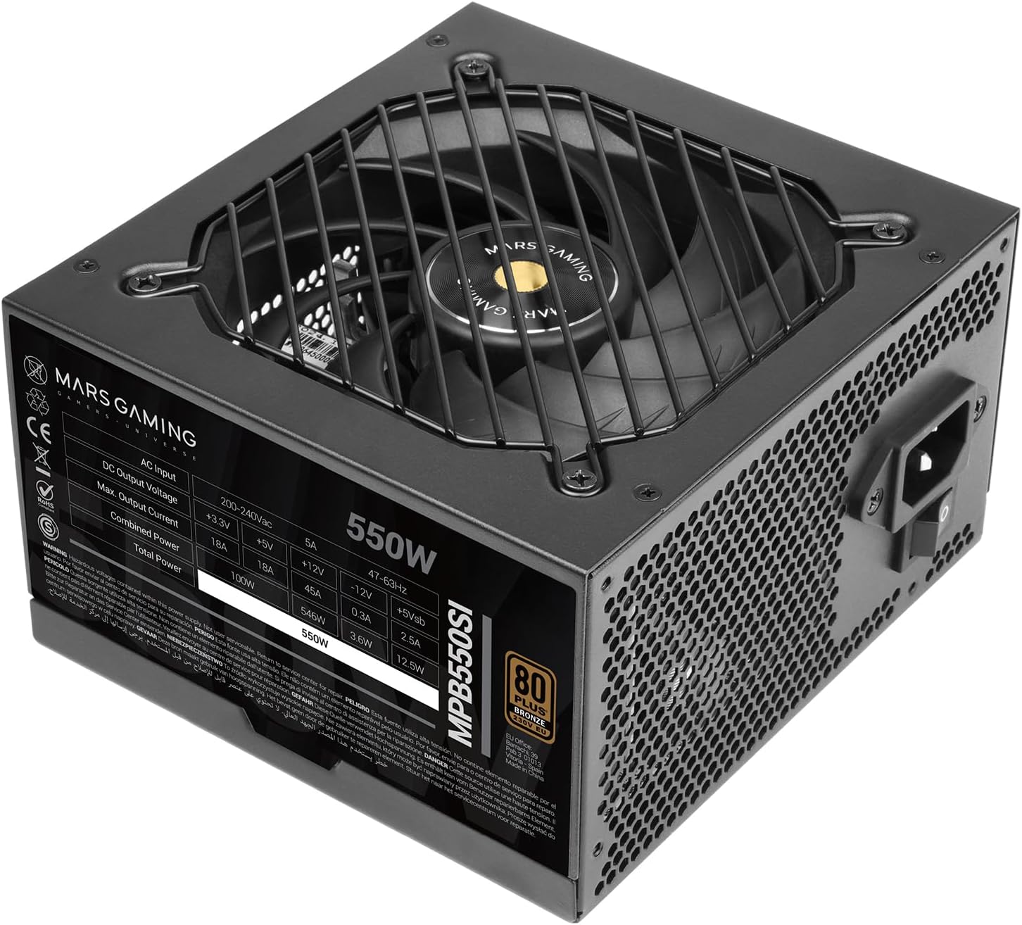 Fonte de Alimentação Mars Gaming MPB550SI/ 550W/ Ventoinha 12cm/ 80 Plus Bronze - Imagem 1