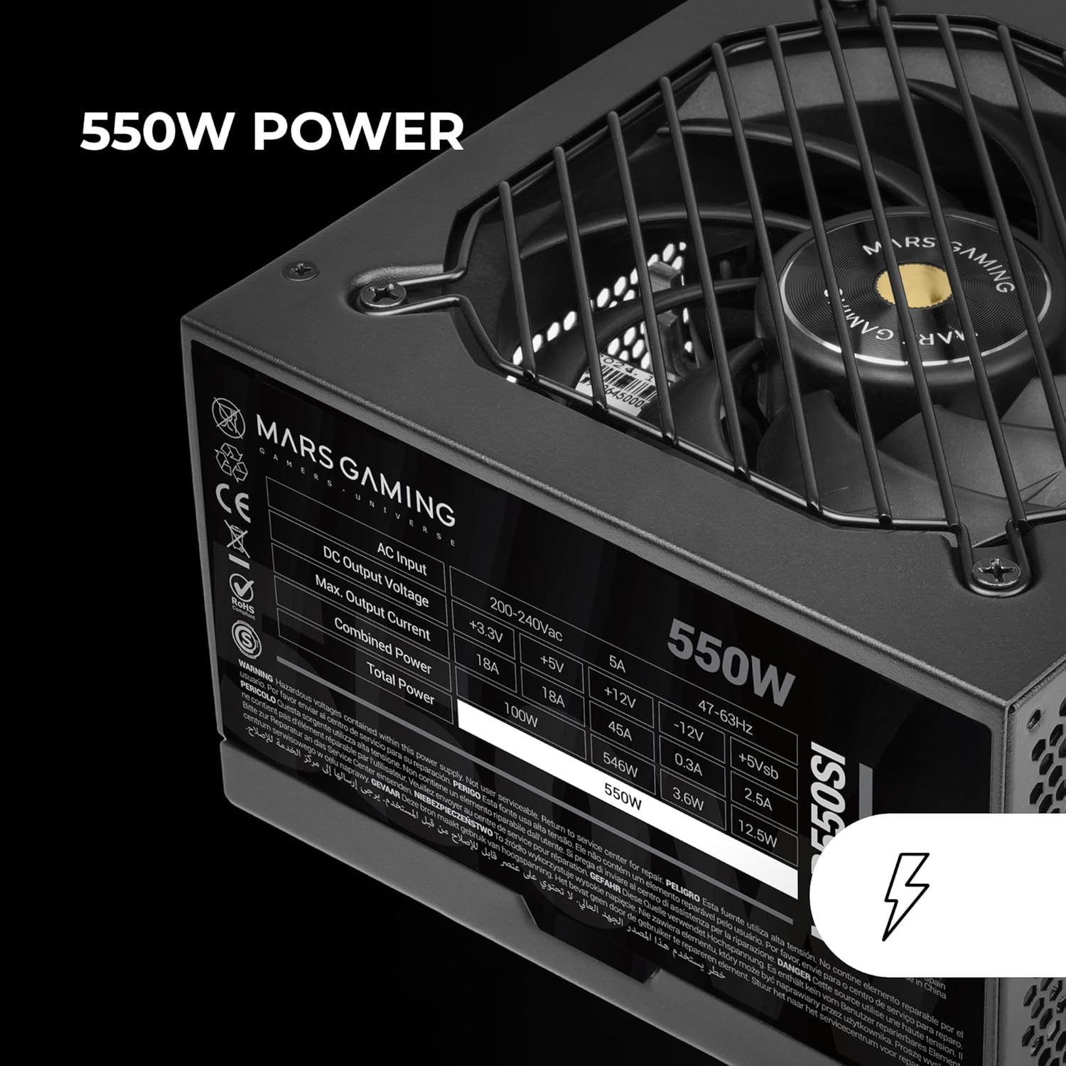Fonte de Alimentação Mars Gaming MPB550SI/ 550W/ Ventoinha 12cm/ 80 Plus Bronze - Imagem 4